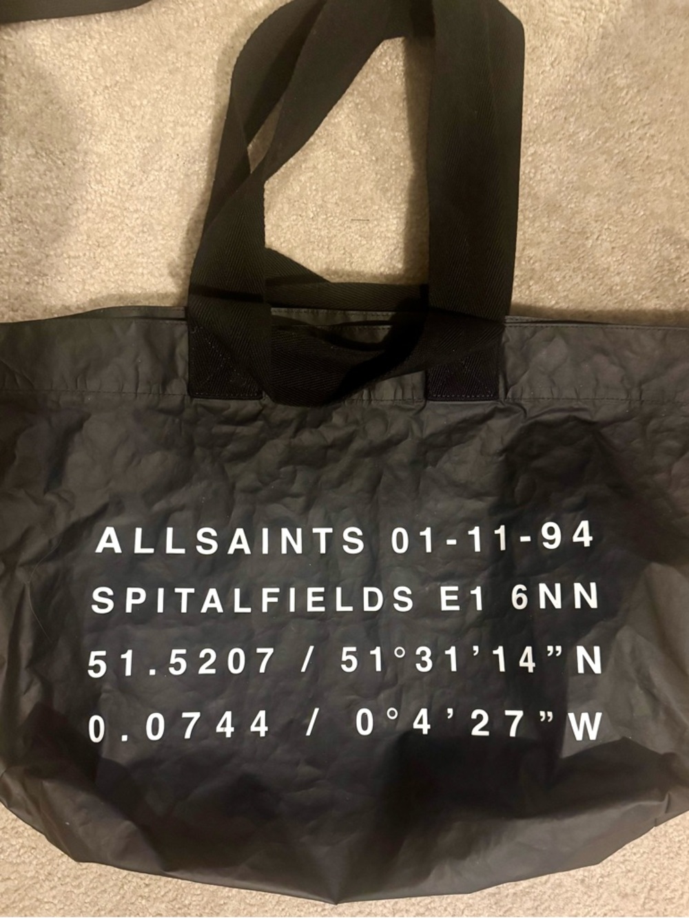 All Saints Black Tote Bag